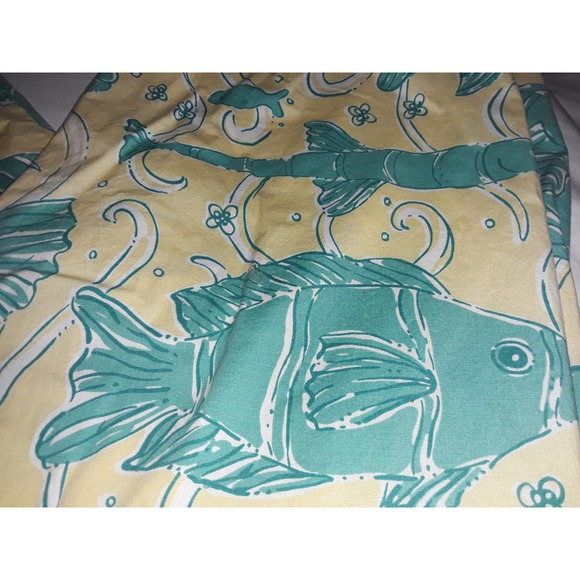 Vtg Lilly Pulitzer South Ocean Blvd Aquatic Print Cropped Pants 12 - Picture 2 of 4